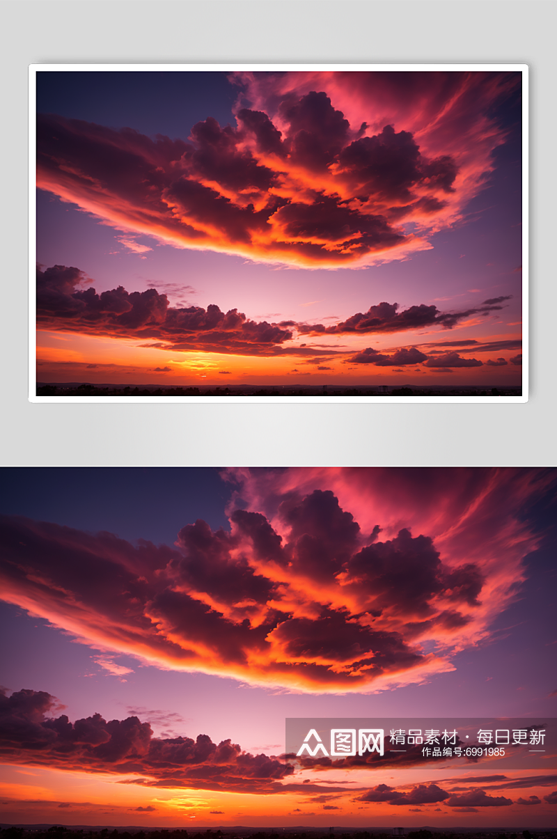 AI数字艺术自然风光黄昏落日天空摄影图素材