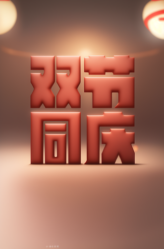 AI数字艺术中秋国庆ai字体背景图