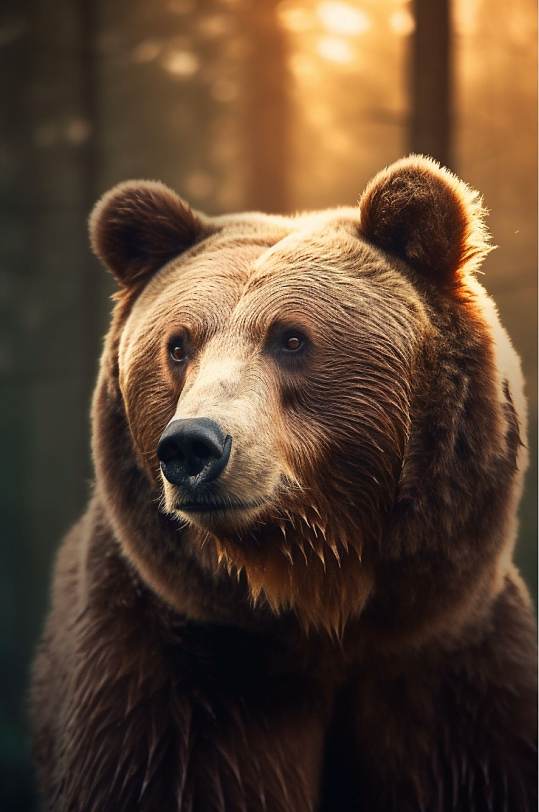 AI数字艺术手绘高清棕熊动物摄影图片