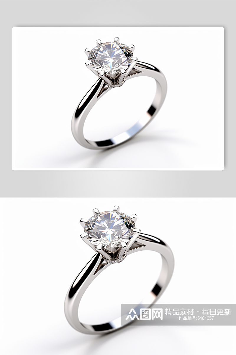 AI数字艺术珠宝钻石钻戒戒指模型素材