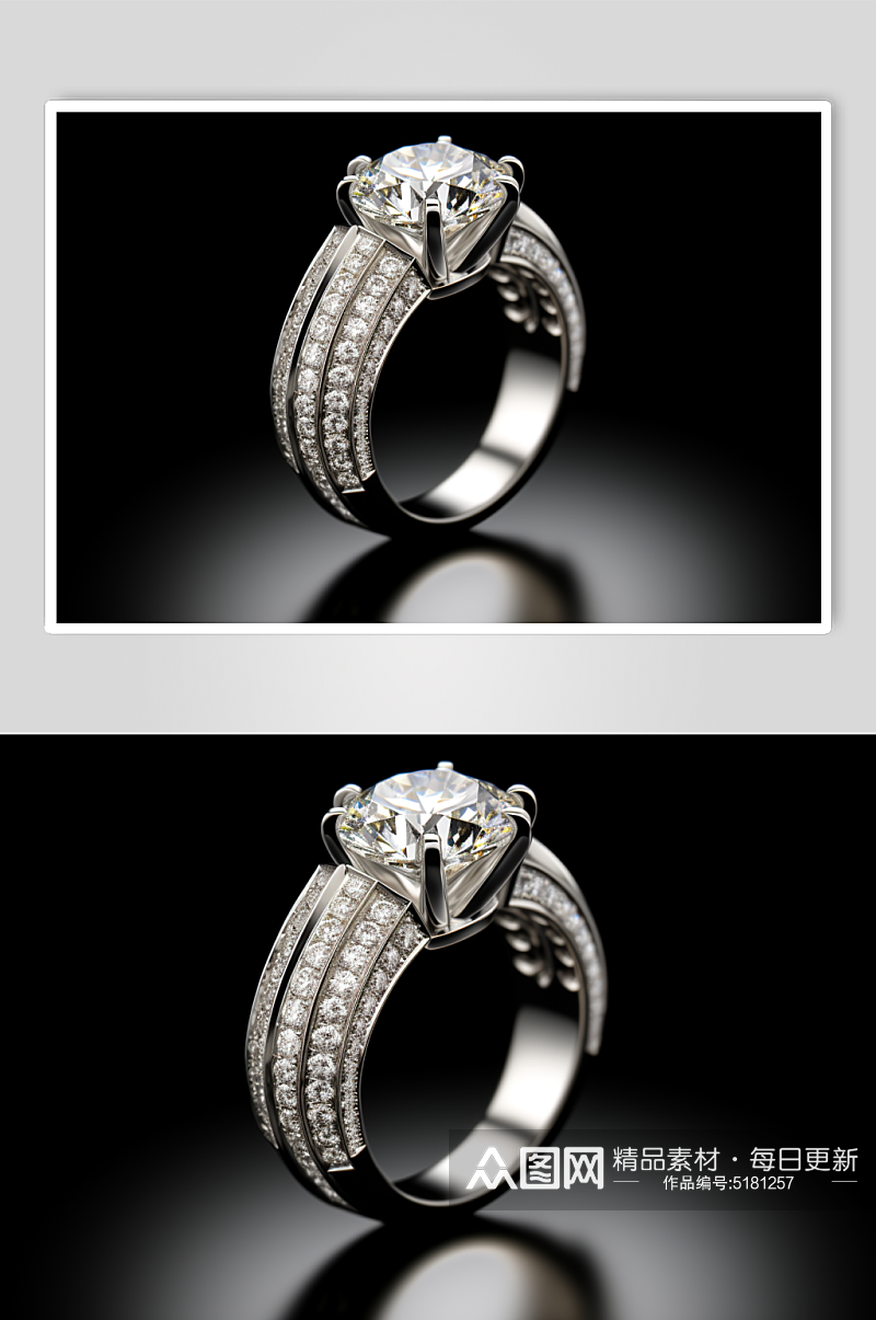 AI数字艺术珠宝钻石钻戒戒指模型素材
