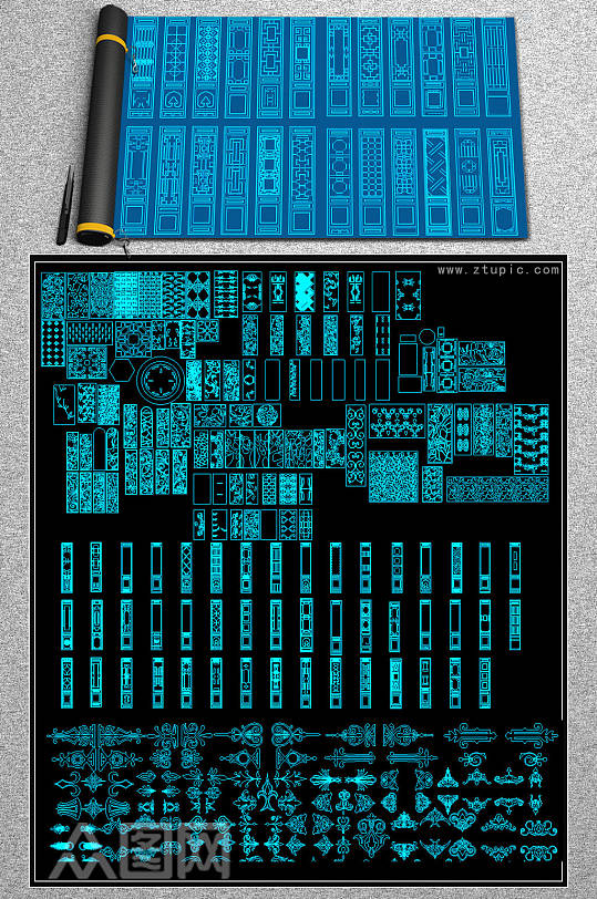整理中式图案CAD素材
