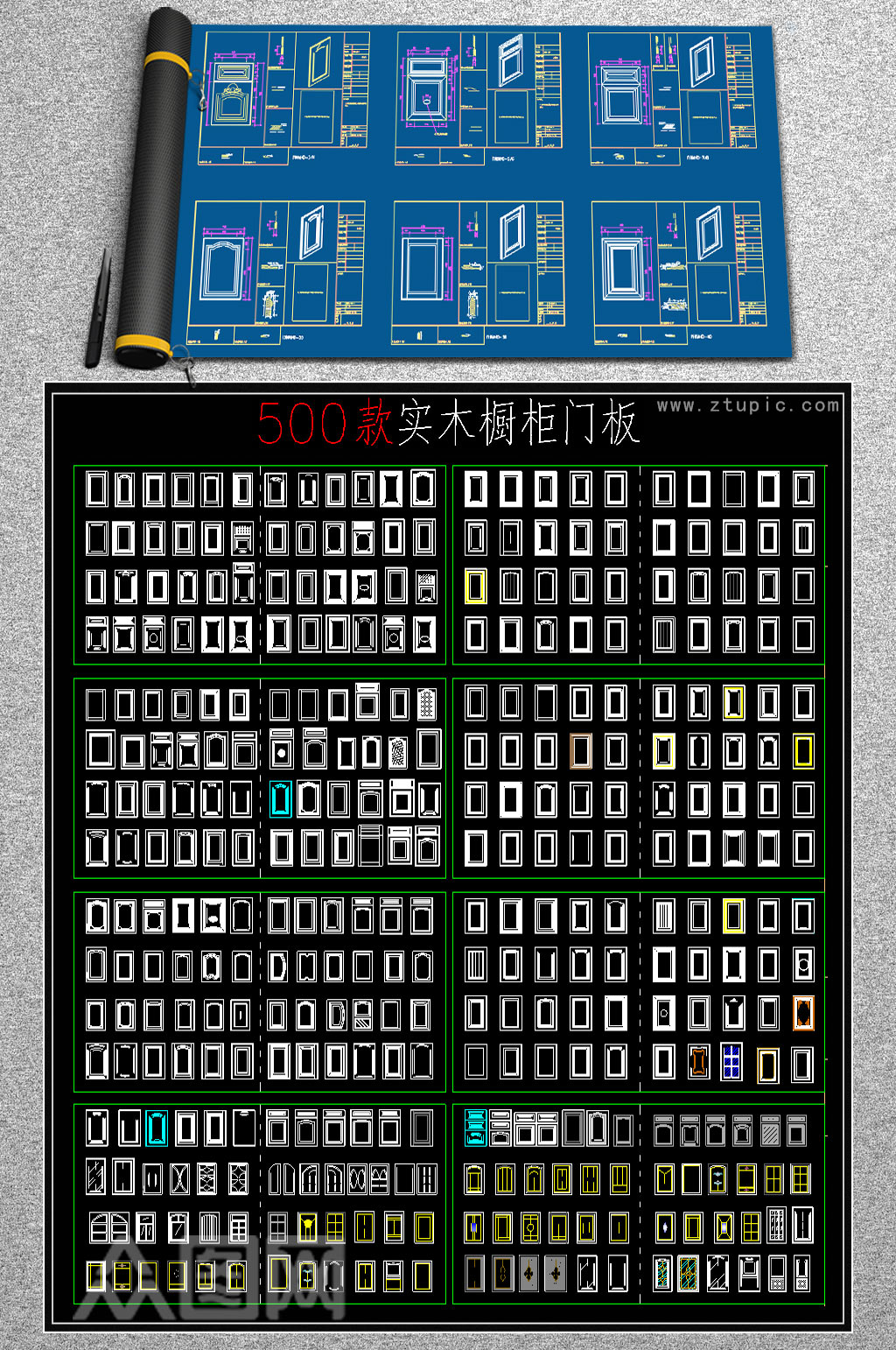2019橱柜门型cad图纸素材