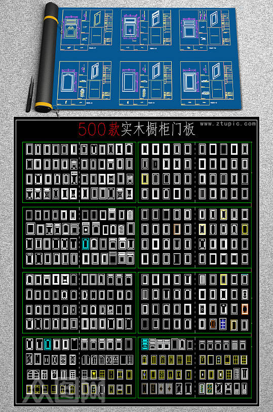 2019橱柜门型cad图纸