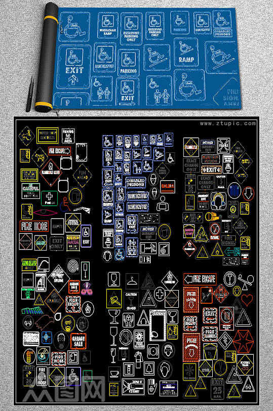公共标识CAD素材-众图网