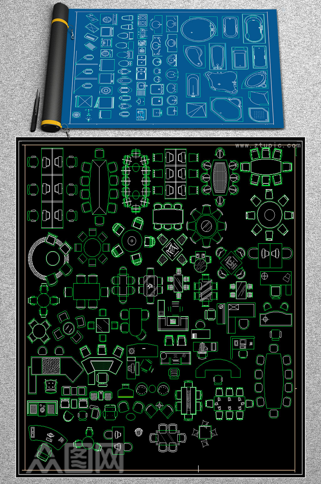 CAD家具素材_CAD家具模板_CAD家具设计图片免费下载-众图网
