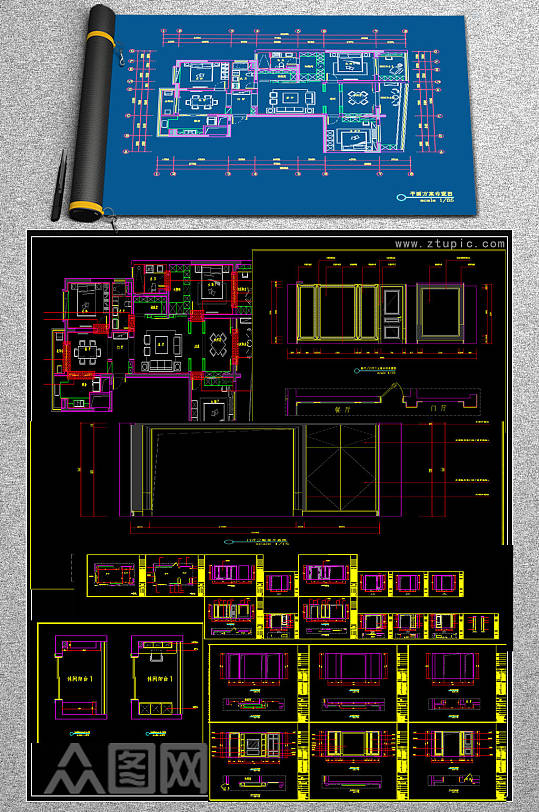 原创广场全套CAD施工图-众图网