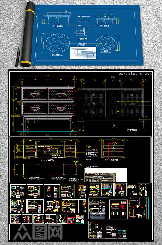 原创的办公家具CAD