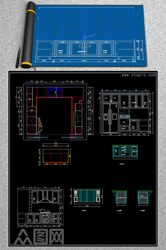 原创全屋定制板式家居标准柜体CAD图库
