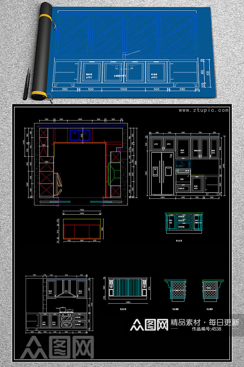 原创全屋定制板式家居标准柜体CAD图库素材
