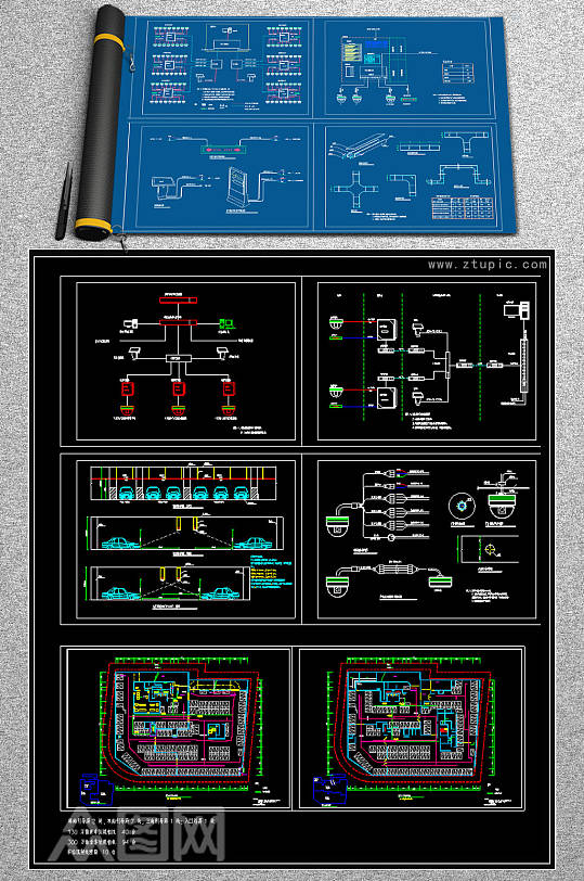 视频车位引导系统CAD图纸