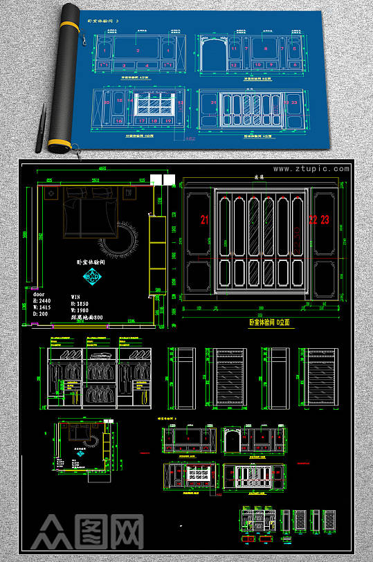 原创法式护墙板欧式护墙板CAD-众图网