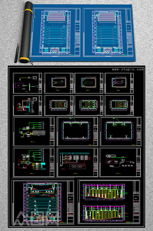 音响系统CAD图纸-众图网
