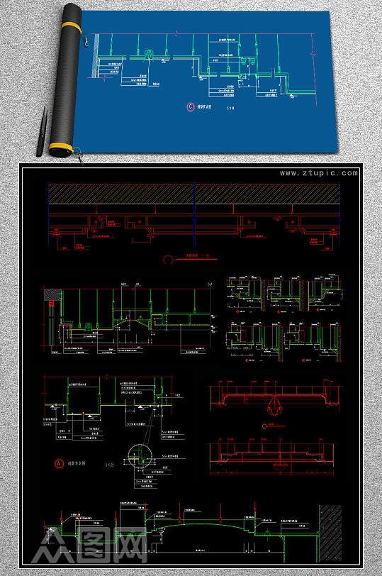 原创天花节点图大样详图CAD图纸