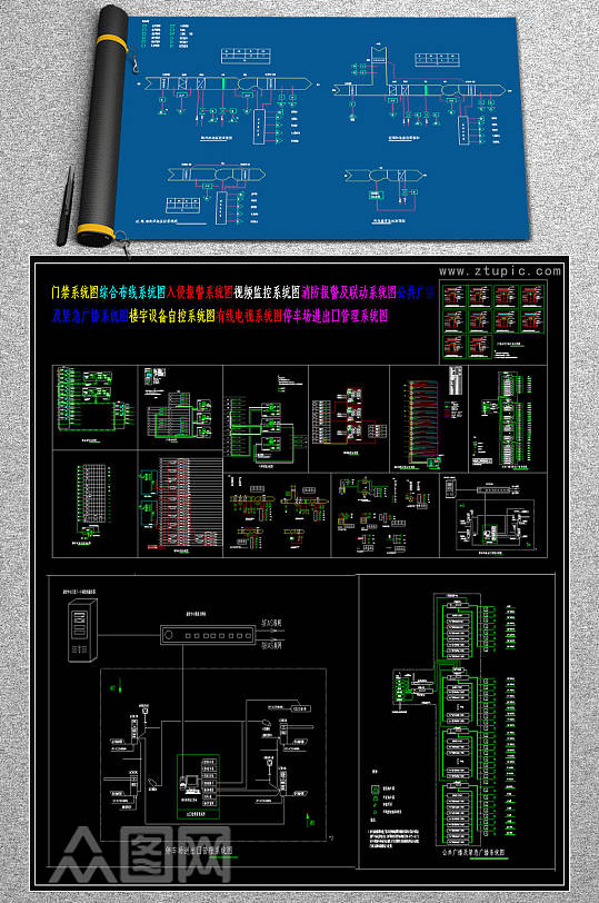 弱电系统图CAD