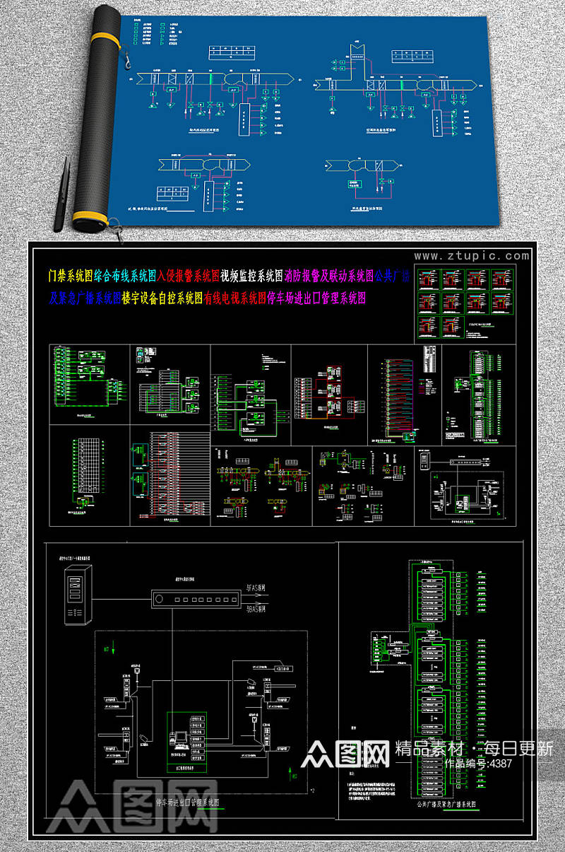 弱电系统图CAD素材
