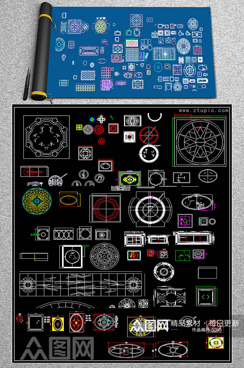 原创欧式水刀拼花CAD图集素材