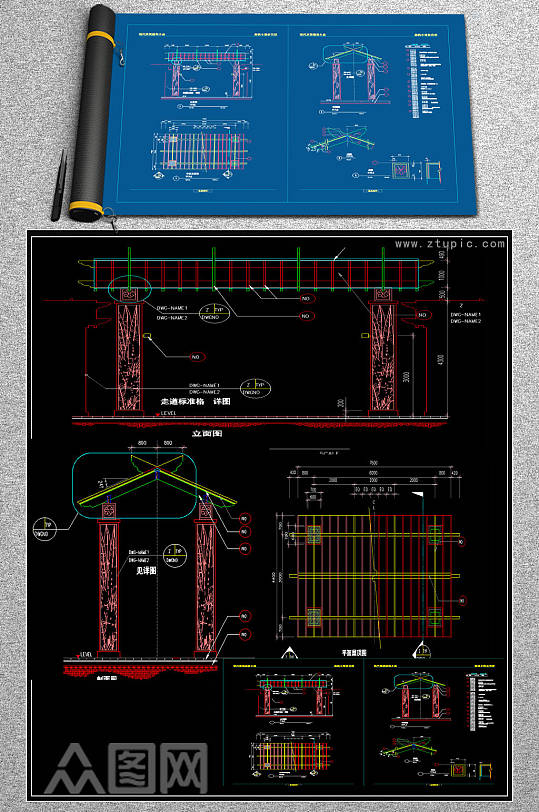 原创景观小品CAD施工图