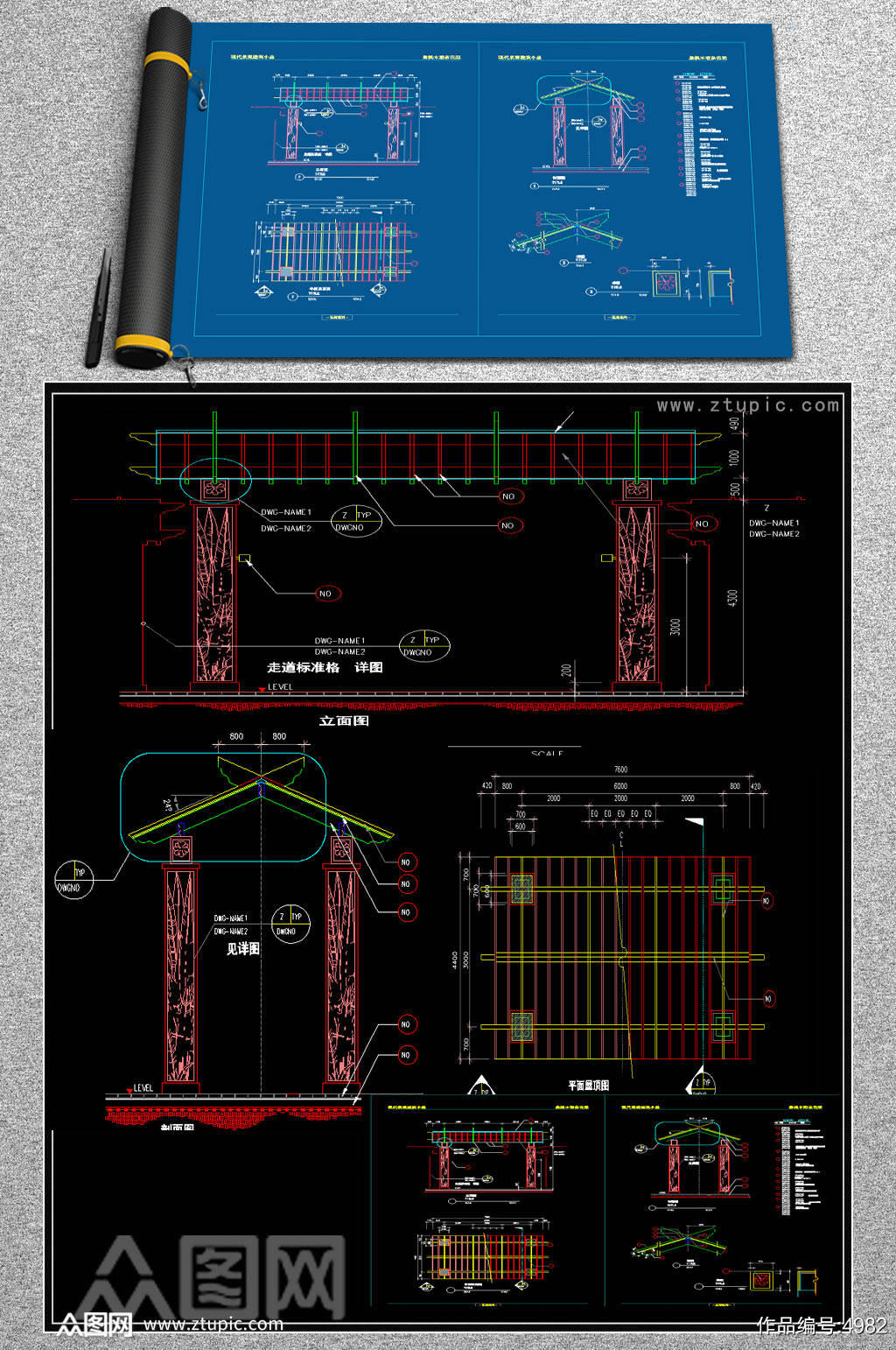 原创景观小品CAD施工图素材
