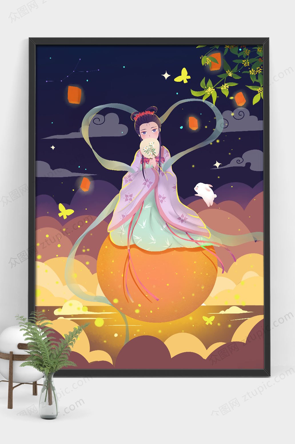 中秋节商业插画海报设计素材