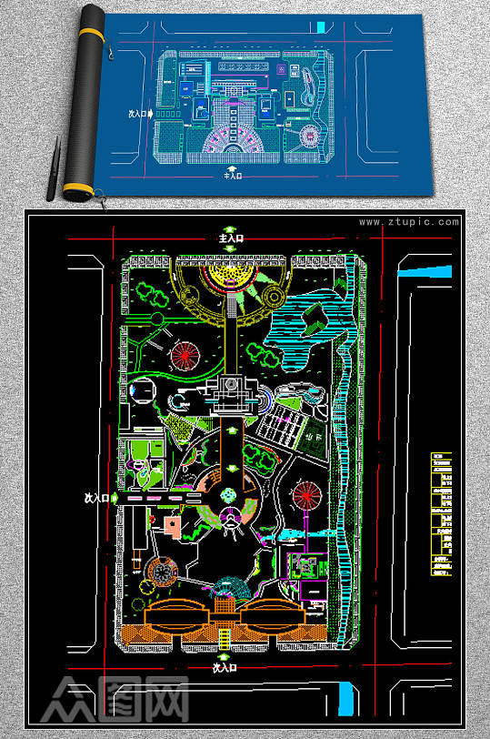 原创各式广场景观绿化设计CAD平面图