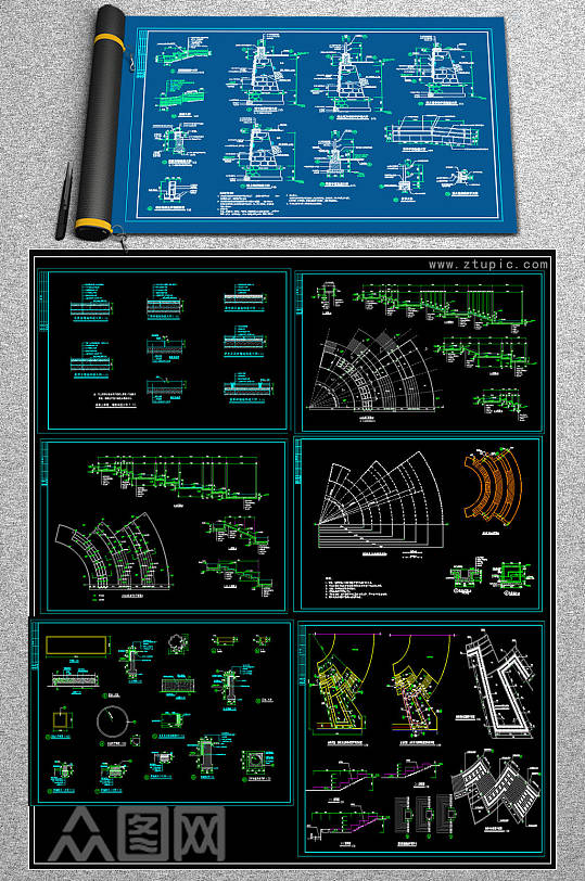 超全公园景观CAD施工图-众图网