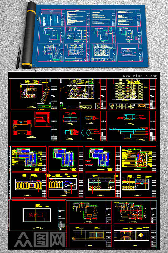 原创全套网吧CAD施工图