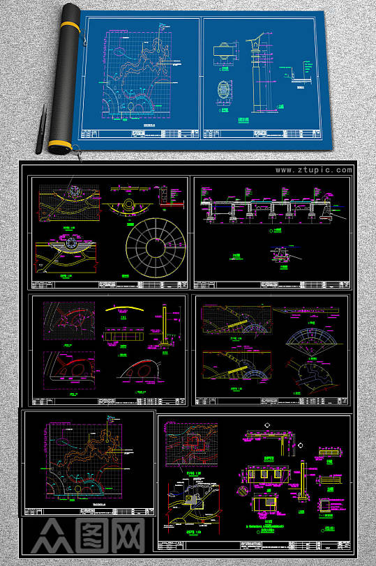 整套环境景观工程CAD施工图-众图网