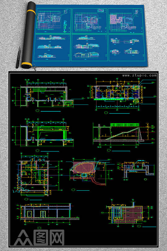 2019足浴会所设计图CAD素材