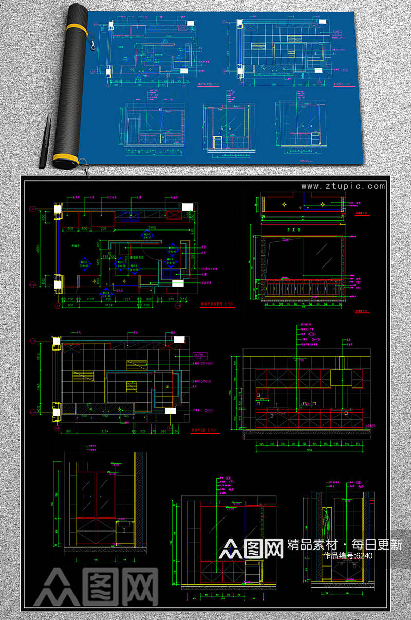 最新厨房CAD图纸合集素材