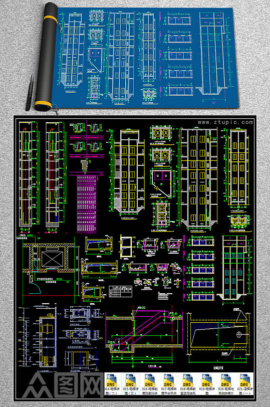超齐全的自动扶梯CAD图库