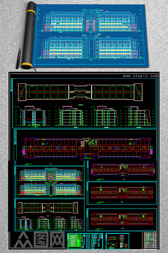 原创敬老院CAD建筑设计图-众图网