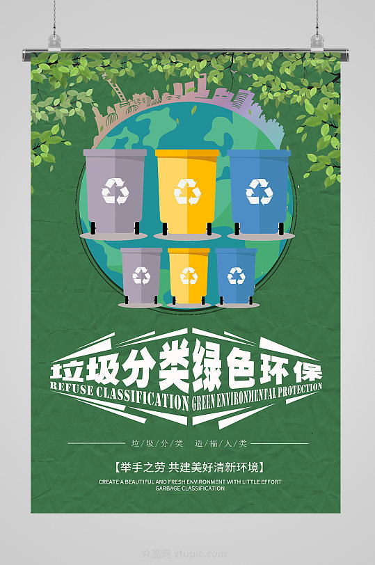 原創(chuàng)生活類垃圾分類投放指南宣傳海報