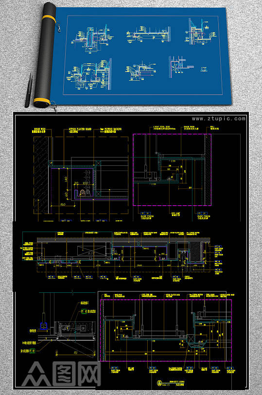 原创室内天花吊顶CAD图集