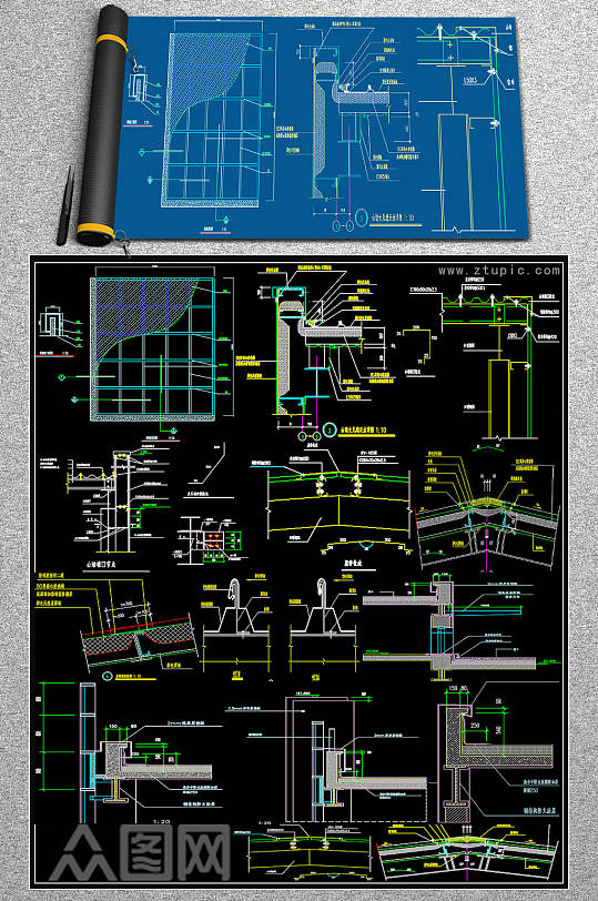 原创屋面节点CAD图库