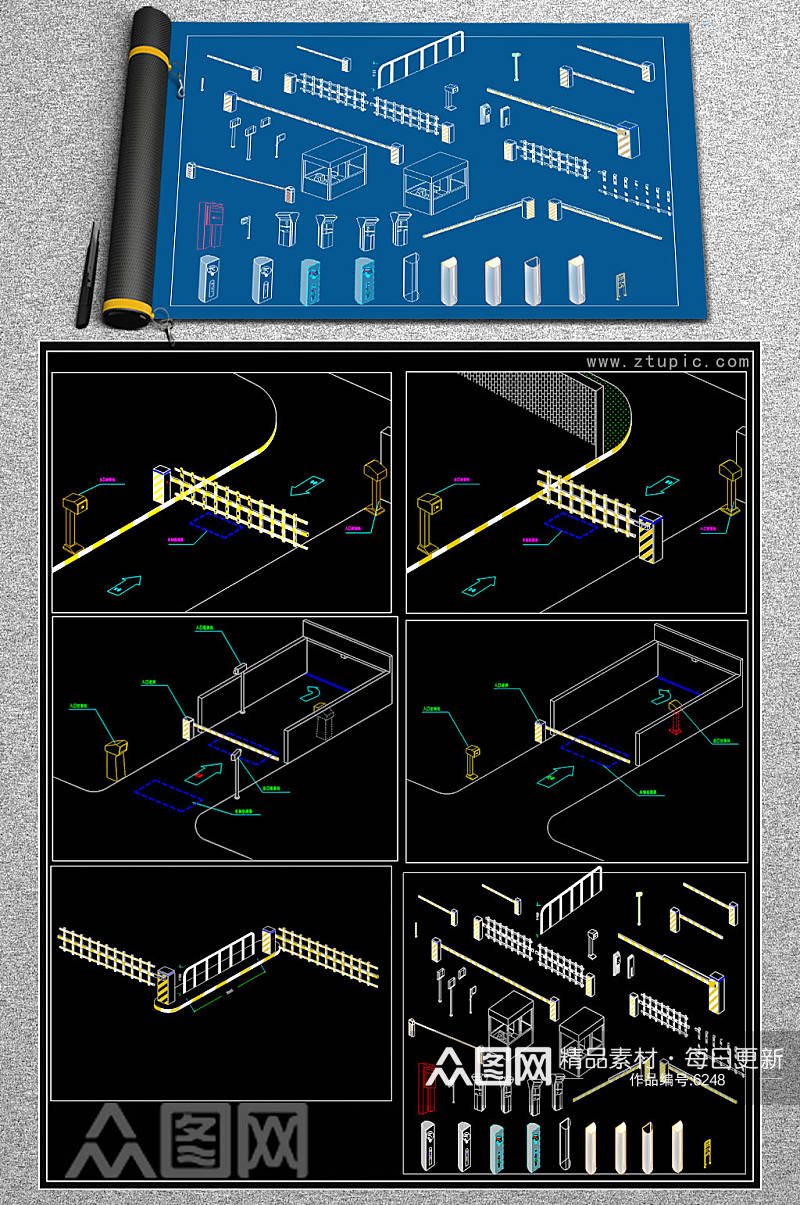 停车场管理系统CAD图例素材