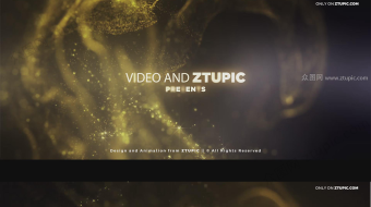 高端金色粒子年会片头视频-众图网