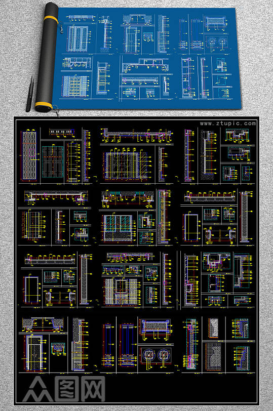 最齐全的别墅CAD设计图-众图网