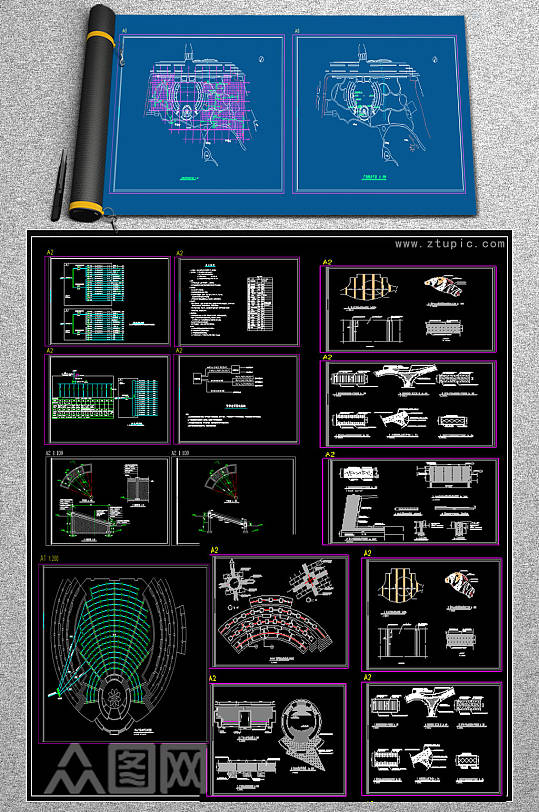 原创莲花湖公园CAD施工图-众图网