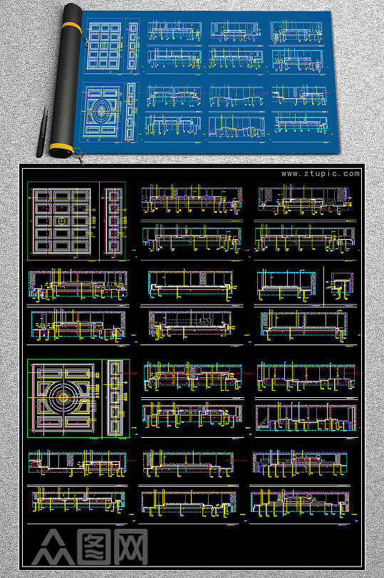 2019别墅CAD剖面图-众图网