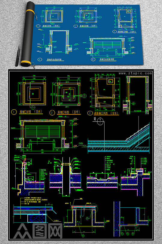 最新屋面节点CAD图库-众图网
