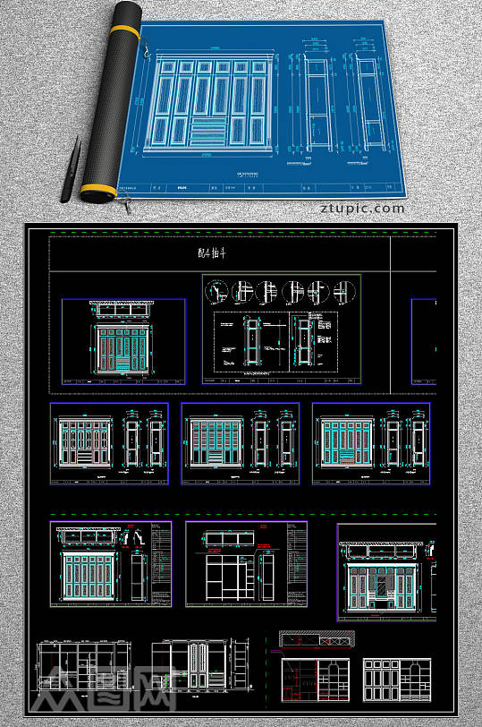 实木衣柜衣帽柜cad合集