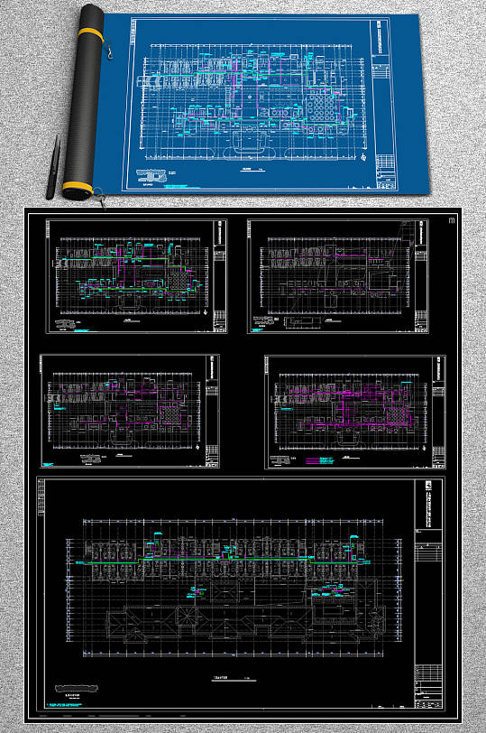原创酒店电气CAD全套系统平面图