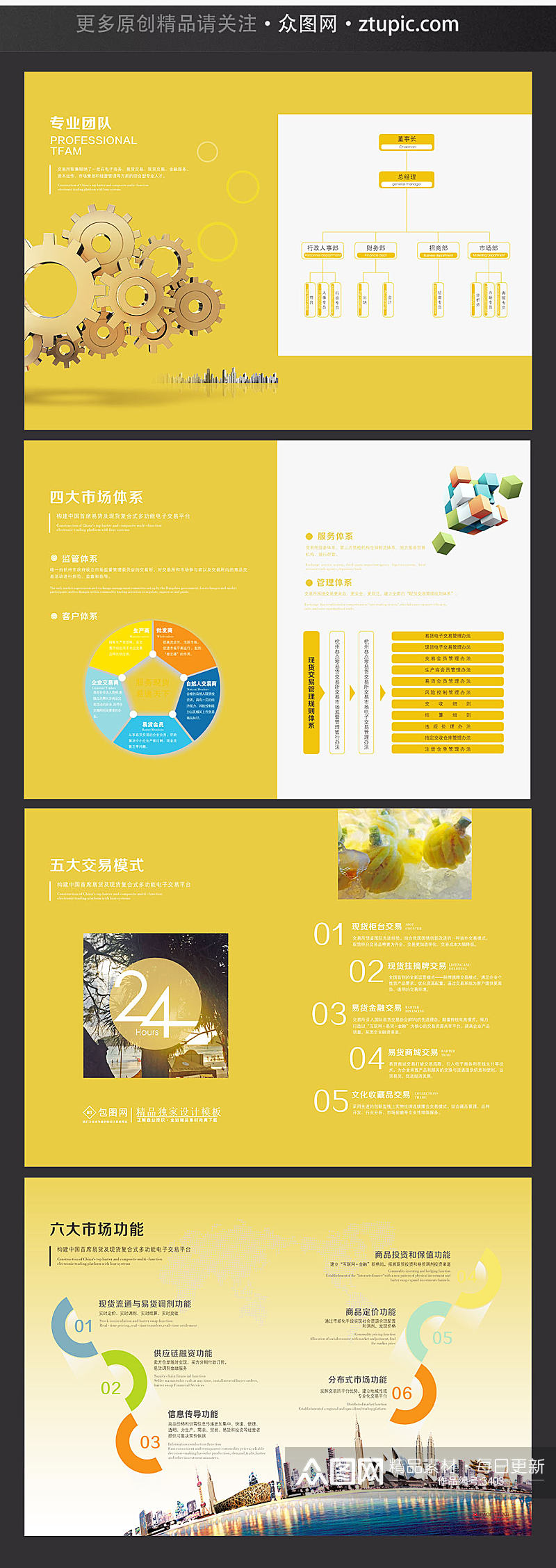 企业活动宣传简洁黄色画册设计素材