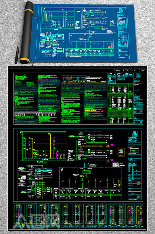 办公楼电气CAD全套平面施工图