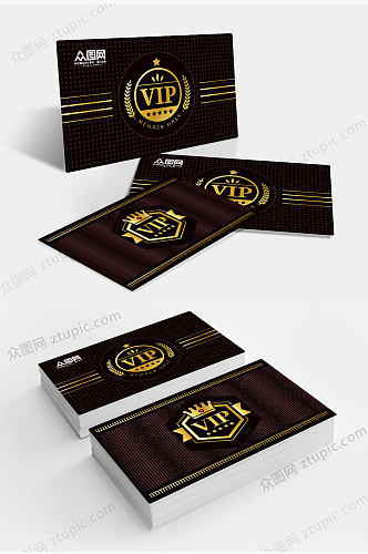 金色皇冠VIP会员卡设计