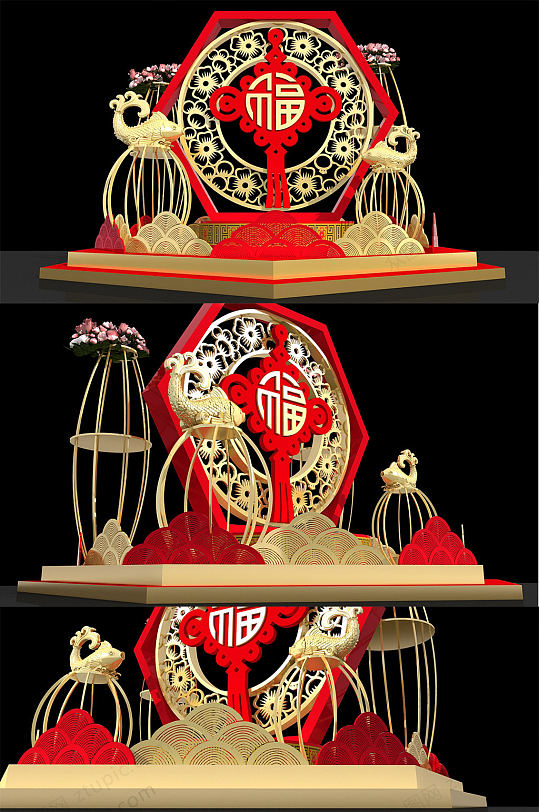 恭贺新禧春节美陈设计-众图网