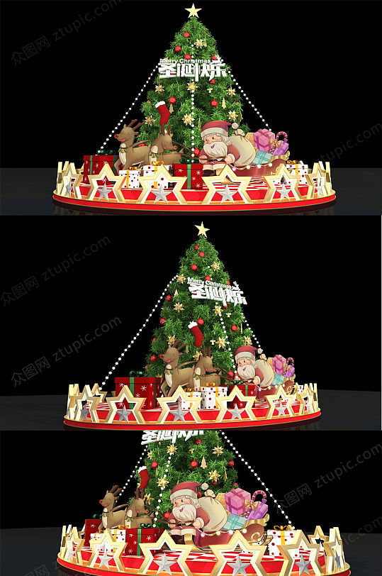 商场圣诞树美陈设计-众图网