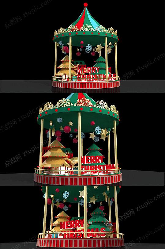 小清新圣诞节快乐美陈DP设计-众图网