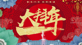 花朵装饰喜庆政府企业学校明星人物免费拜年框视频片头素材-众图网